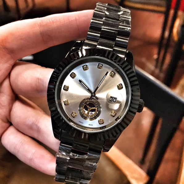 Dress Diamond mens watches Fashion Full Stainless Steel band Quartz watch 42mm dial wristwatches for men Valentine Gift Reloj Hombre, Slivery;brown
Dress Diamond mens watches Fashion Full Stainless Steel band Quartz watch 42mm dial wristwatches for men Valentine Gift Reloj Hombre, Slivery;brown