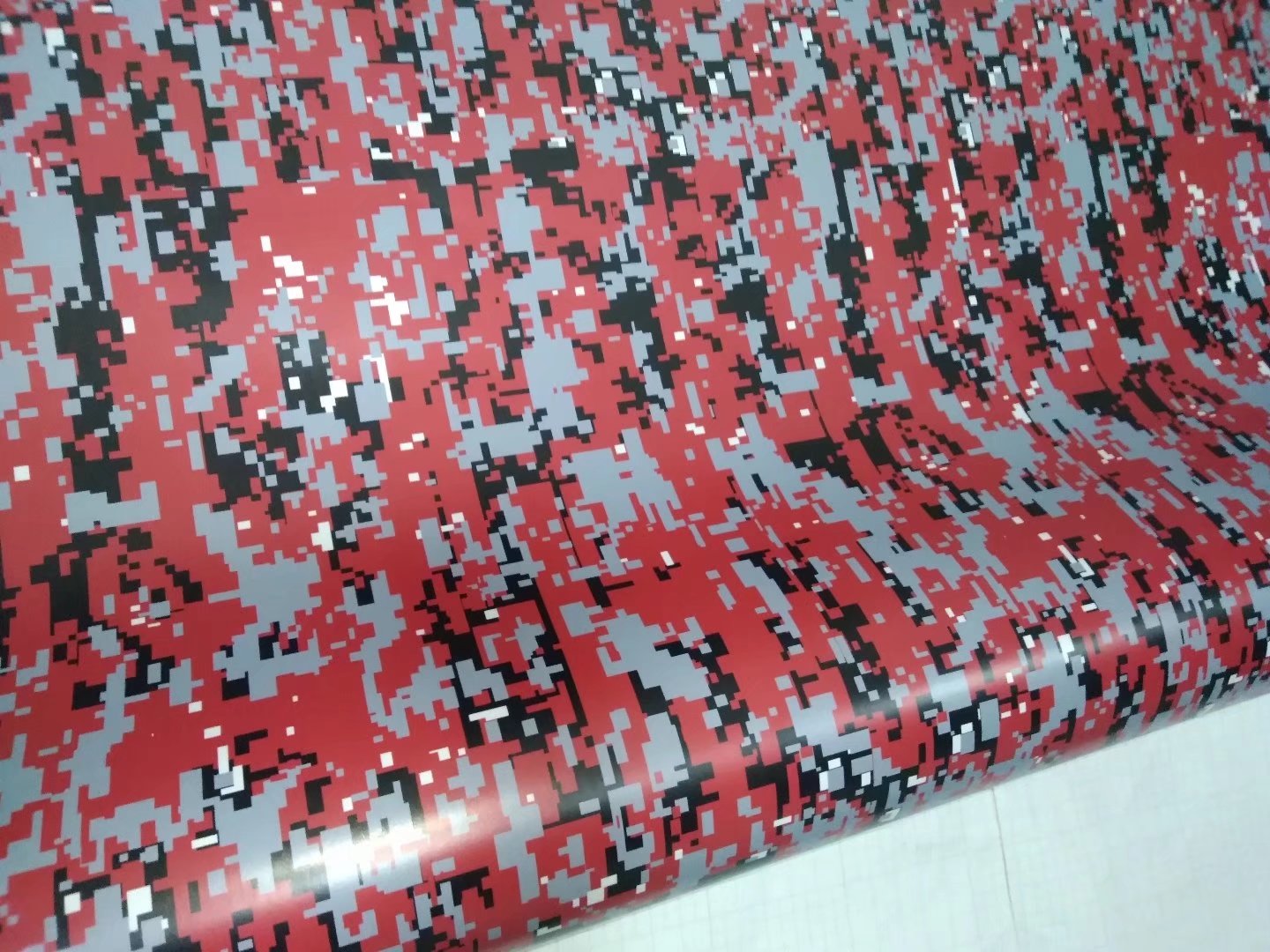 new digital Red Small print Camo Vinyl For Car Wrap With air bubble Free Printed / PAINTED Camouflage Car wrapping stickers 1.52x30m