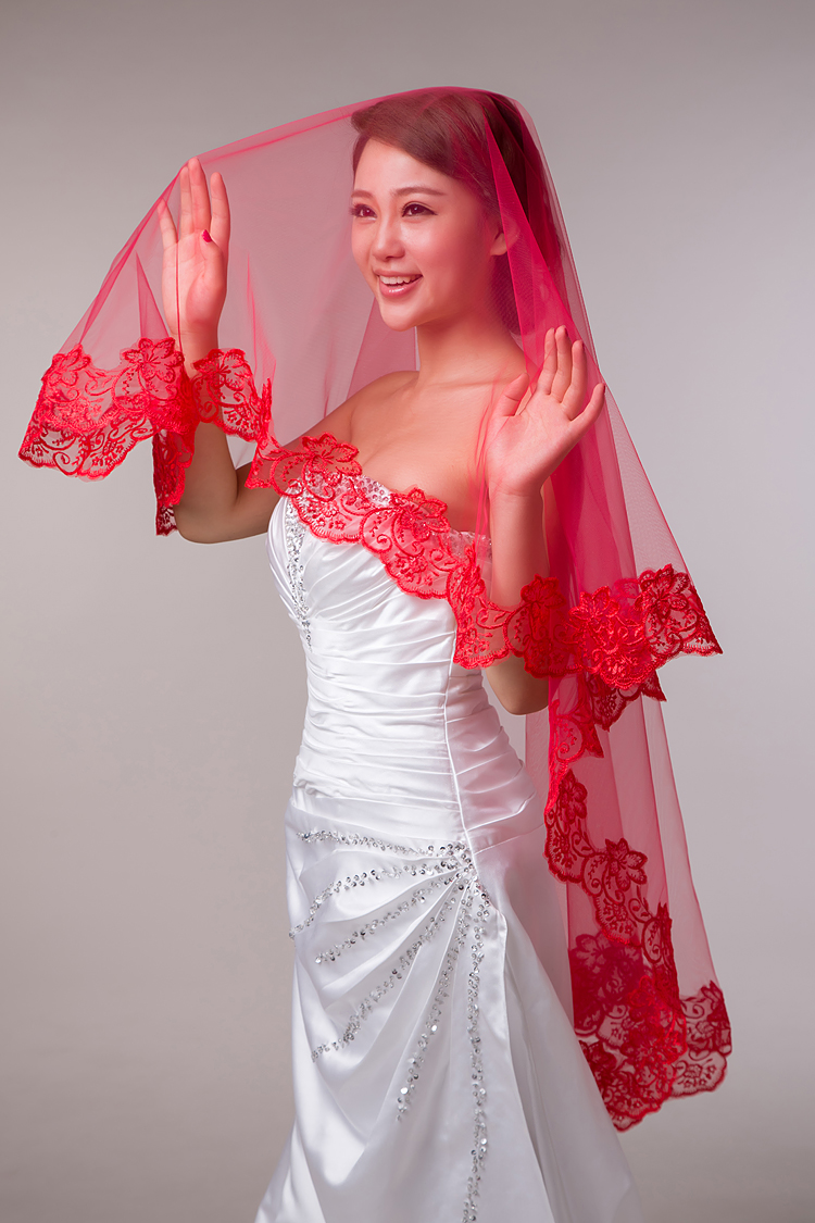 Lace Wedding Veil Cathedral Accessories about 3 M Long Voile Mariage Cotton Cheaps Simple Vail Bride Veils