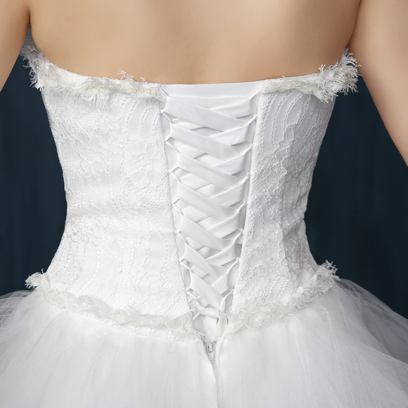 2018 Top Selling wedding dress Cheap Hight Low bride royal princess Lace Front Short Long Back train formal dress quality growns