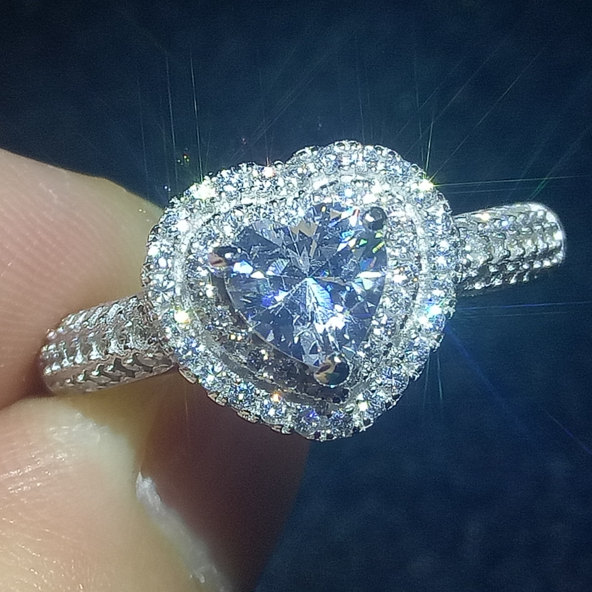 Sterg Sier Water Drop Topaz Ring: Sparkg Jewelry for Women