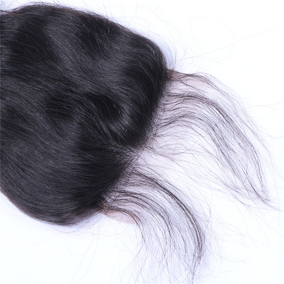 Brazilian Loose Wave 3 Bundles Human Hair Weaves with 4x4 Lace Closures Double Weft Dyeable Pre Plucked Natural Hairline