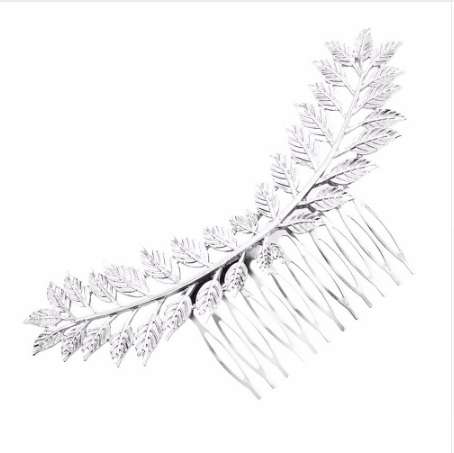 Baroque Style Greece Bridal Leaf Hair Combs Silver Gold Metal Headpiece Wedding Party Crystal Hair Pins Accessories Hair Jewelry