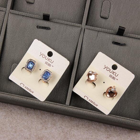 Fashion jewelry mix 20 style 20Pairs/lot delicate Crystal Pearl Flower Earrings Opal gemstone screw Earrings for girl Madam