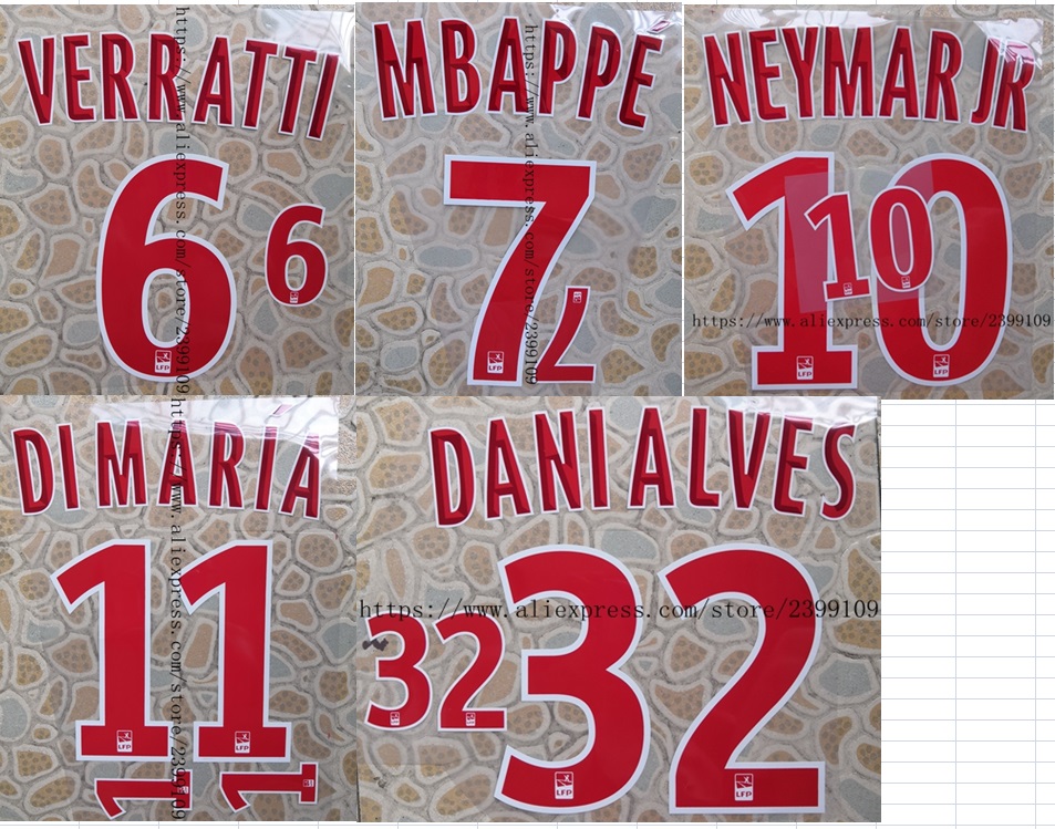 2018-2019 HOME MBAPPE DI MARIA VERRATTI BEN ARFA MATUIDI DANI ALVES T.SILVA CAVANI PASTORE NEYMAR JR nameset patch badge
2018-2019 HOME MBAPPE DI MARIA VERRATTI BEN ARFA MATUIDI DANI ALVES T.SILVA CAVANI PASTORE NEYMAR JR nameset patch badge