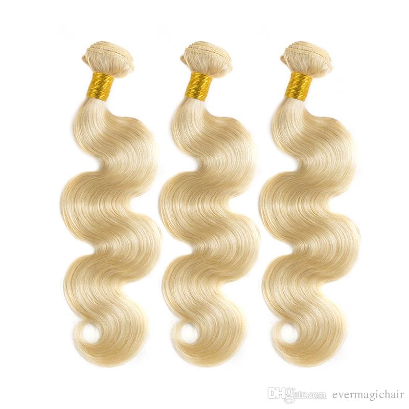 Hot selling cheap price Big Stock#613 Blonde Hair Weaves Brazilian Body Wave Human Hair Extensions Remy Hair Bundles 100gram Per Piece