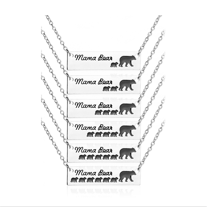 Inspired Silver Plated Bar Necklace Polar Mama Bear Babys Bear Necklace Gifts for Mom Wife Mother's Day Gift Birthday Remembrance
Inspired Silver Plated Bar Necklace Polar Mama Bear Babys Bear Necklace Gifts for Mom Wife Mother's Day Gift Birthday Remembrance