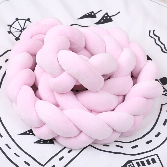 Weaving Strip Knotted Ball Pillow Baby Bed Bumper Decorative Cushions Nordic Style Handmade Children Room Kids Stuffed Toys