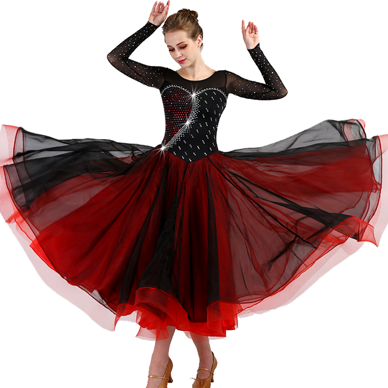2018 NEW Customized Ballroom Dance Competition Dresses Standard Dance Dresses Ballroom Dress D0444 Long Sleeve Rhinestones Big Sheer Hem, Red
2018 NEW Customized Ballroom Dance Competition Dresses Standard Dance Dresses Ballroom Dress D0444 Long Sleeve Rhinestones Big Sheer Hem, Red