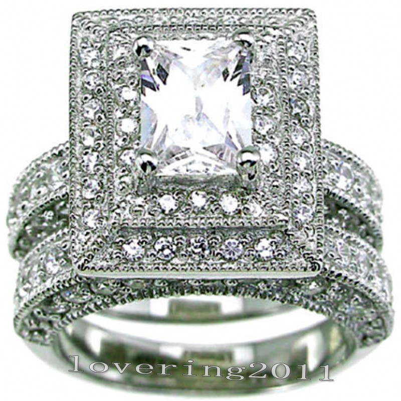 choucong Vintage 2-in-1 Engagement Band 139pcs Stone Diamond 4KT White Gold Filled Wedding Ring Set Sz 5-11
choucong Vintage 2-in-1 Engagement Band 139pcs Stone Diamond 4KT White Gold Filled Wedding Ring Set Sz 5-11