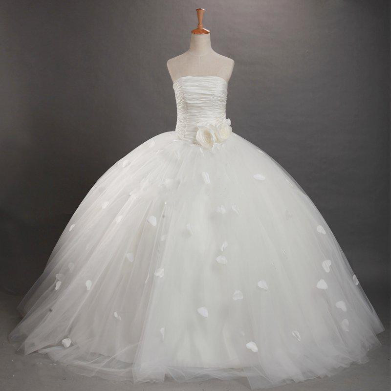 2018 New Gorgeous Girls Pageant Dress Strapless Ball Gowns Beading Floor-Length Kids Flower Girl Dresses First Communion Gown