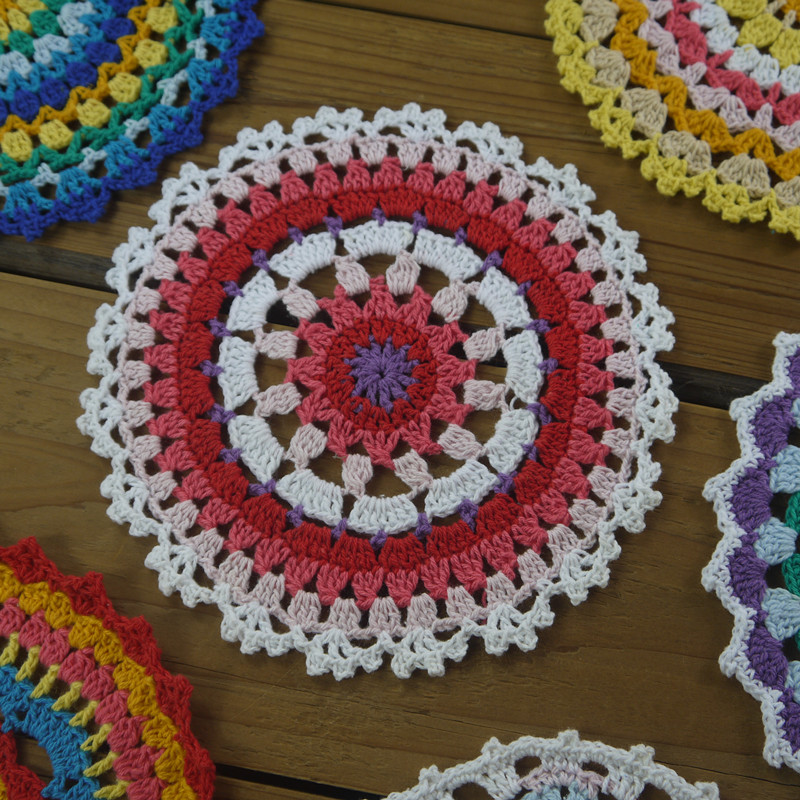 12 Hand Dyed Craft Doilies, Crochet Mandalas for Decorating and Crafts, Shabby Decor, Wedding Doilies, Doilies for Decor, Crafts, and Dream