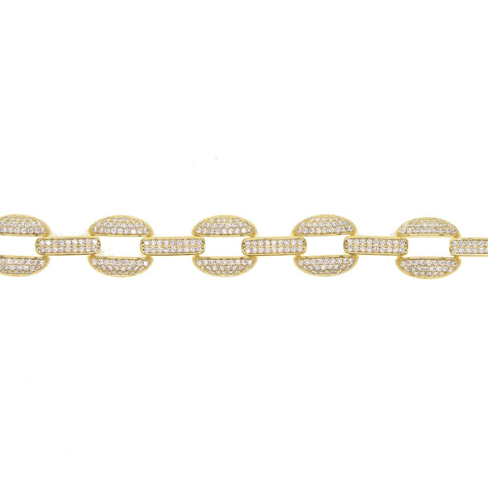 21cm cuban link chain lab diamond cz mens bracelet gold plated iced out bling cool hip hop rock boy men jewelry chain