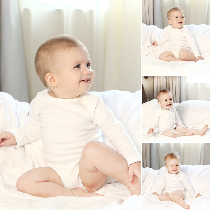 Pure Cotton Newborn Baby Rompers High Quality Organic Onesies White Long Sleeve Bodysuit Baby 18041801, As picture
Pure Cotton Newborn Baby Rompers High Quality Organic Onesies White Long Sleeve Bodysuit Baby 18041801, As picture