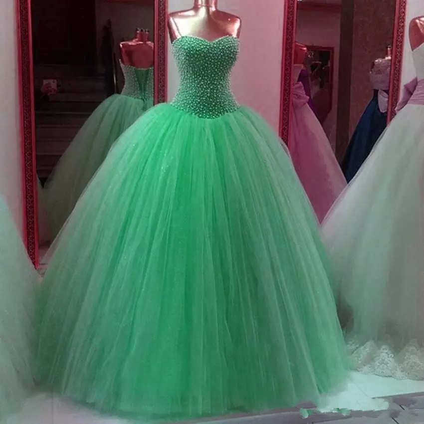 2018 New Ball Gown Quinceanera Dresses Pearls Beaded Lace up Back Floor Length Girl Prom Dresses Tulle Sweetheart Special Occasion Dress Q47, Lavender \lilac
2018 New Ball Gown Quinceanera Dresses Pearls Beaded Lace up Back Floor Length Girl Prom Dresses Tulle Sweetheart Special Occasion Dress Q47, Lavender \lilac