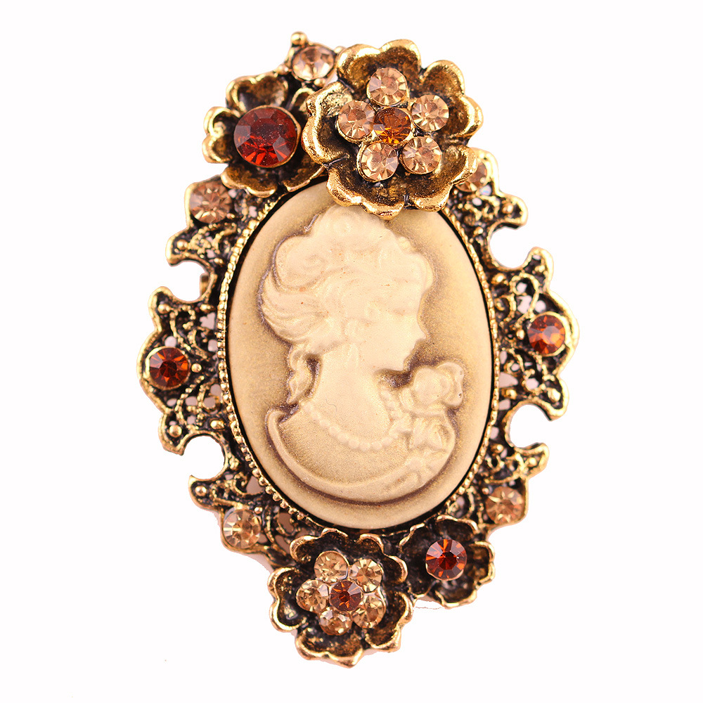 Fashion Antique Gold Silver Vintage Brooch Pins Female Jewelry Queen Cameo Brooches Rhinestone For Women Christmas Gifts, Gray
Fashion Antique Gold Silver Vintage Brooch Pins Female Jewelry Queen Cameo Brooches Rhinestone For Women Christmas Gifts, Gray