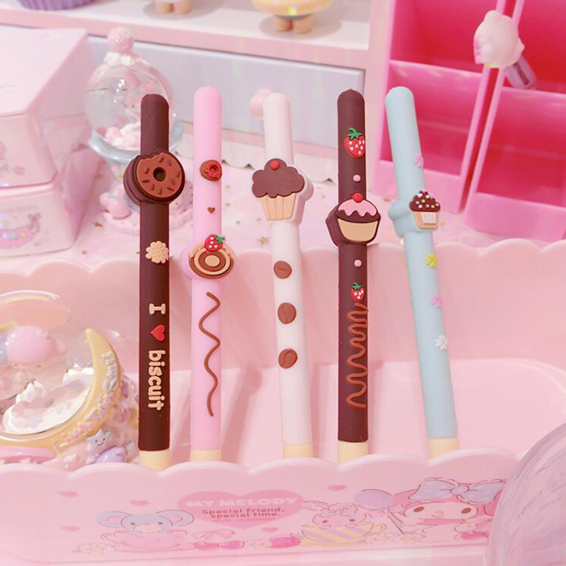Chocolate Biscuit Scented Gel Pen Silicone Scented Pen 40pcs/lot