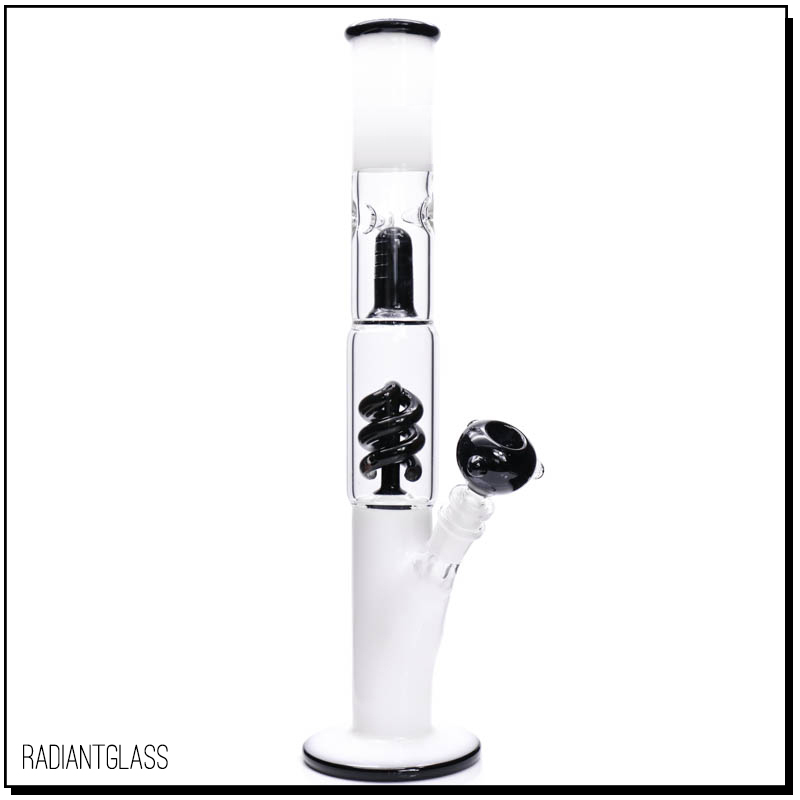 14" Glass Bong White & Black Milky spiral percolator coil condenser glass dab rig diffuser stem water pipes glass bongs
14" Glass Bong White & Black Milky spiral percolator coil condenser glass dab rig diffuser stem water pipes glass bongs