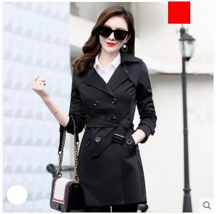 5 Color 2018 Spring Autumn Women Trench Coat Lapel collar Mid-long Slim Female Coat New Style Fashion Plus-size LADIES513