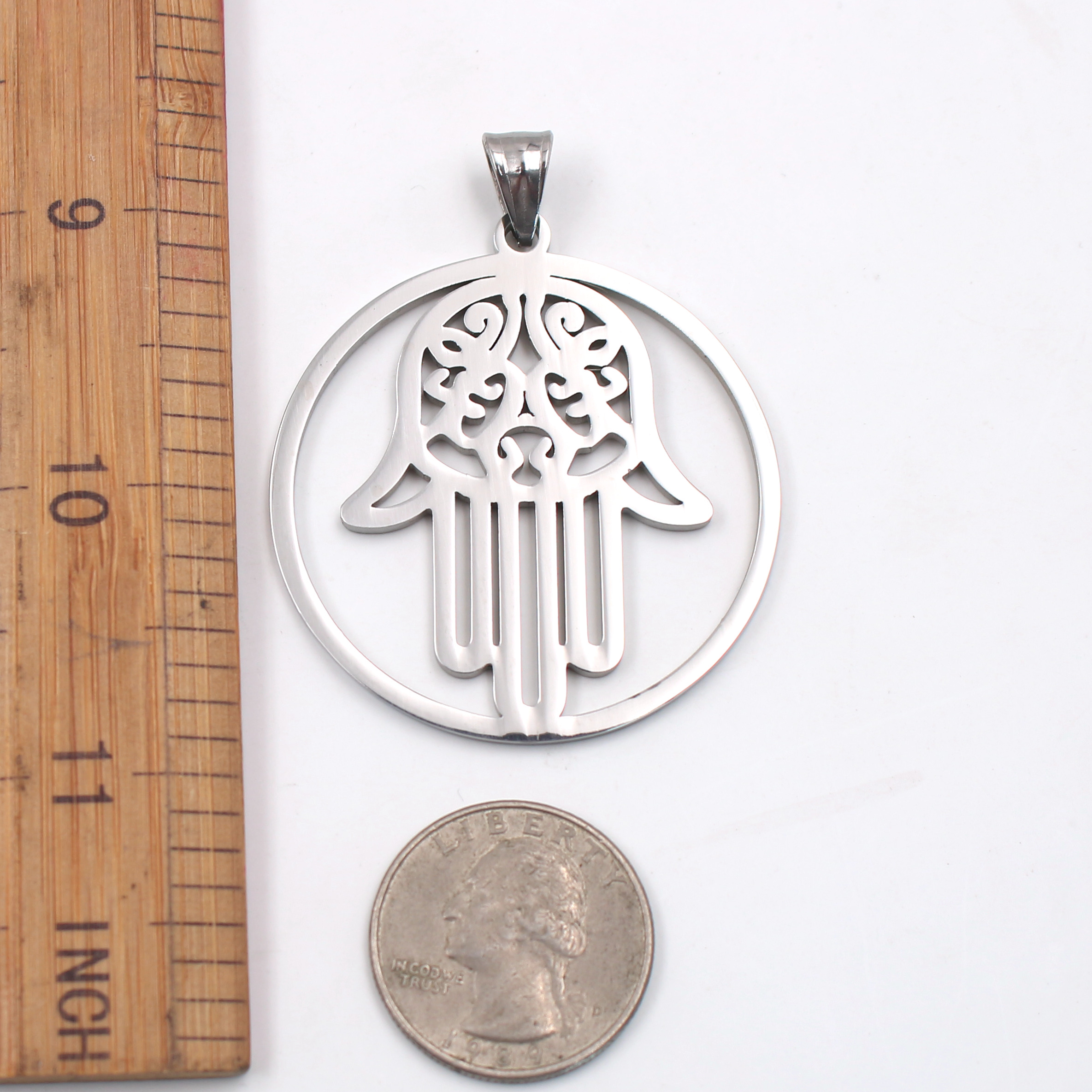 Jewelry Stainless steel Gold silver black Hamsa Hand Good Luck Pendant Necklace Chain 24 inch New list for Mens gifts