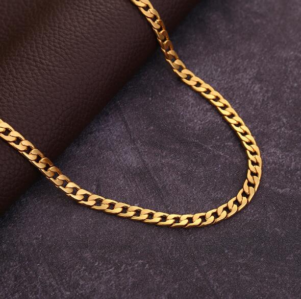 6 mm*16-30 inch 18k gold plated necklace fashion personality sautoir Man/woman gold couples necklace accessories hip hop