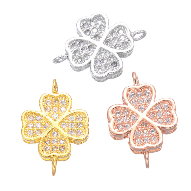20 pcs/lot Micro Pave CZ leaf clover Connector Charm good for Bracelets Necklaces Earrings Jewelry Making Findings
20 pcs/lot Micro Pave CZ leaf clover Connector Charm good for Bracelets Necklaces Earrings Jewelry Making Findings