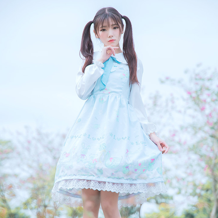 lolita daily Dress Snow doll printing Light and sweet Sleeveless Dress jsk Sling white shirt tops
lolita daily Dress Snow doll printing Light and sweet Sleeveless Dress jsk Sling white shirt tops