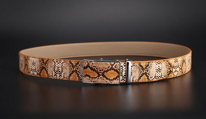 Hot selling new Mens womens black belt Genuine leather Business belts Pure color belt snake pattern buckle belt for gift