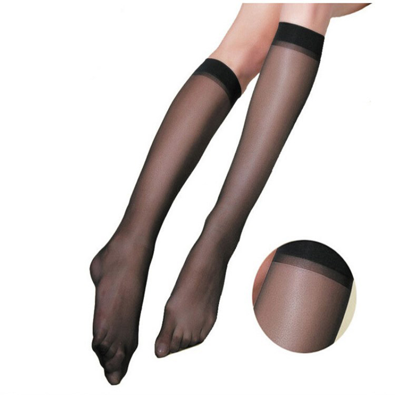 Skritts 6Pcs=3Pairs Summer Lady Solid Nylon Stockings Fashion Woman Transparent Stockings for Summer Knee Highs Socks Hosiery