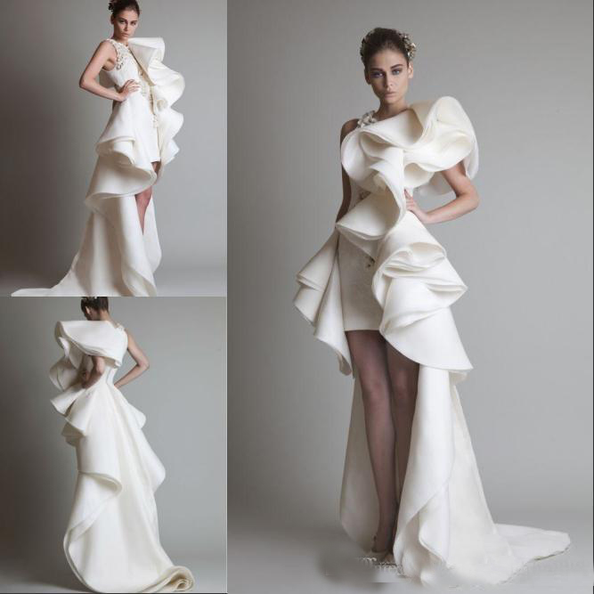 2018 Unique Design White Ivory Ruffles Wedding Dresses One Shoulder Appliques Sheath Hi-Lo Organza&Satin Krikor Jabotian Bridal Gowns Custom, Pink
2018 Unique Design White Ivory Ruffles Wedding Dresses One Shoulder Appliques Sheath Hi-Lo Organza&Satin Krikor Jabotian Bridal Gowns Custom, Pink