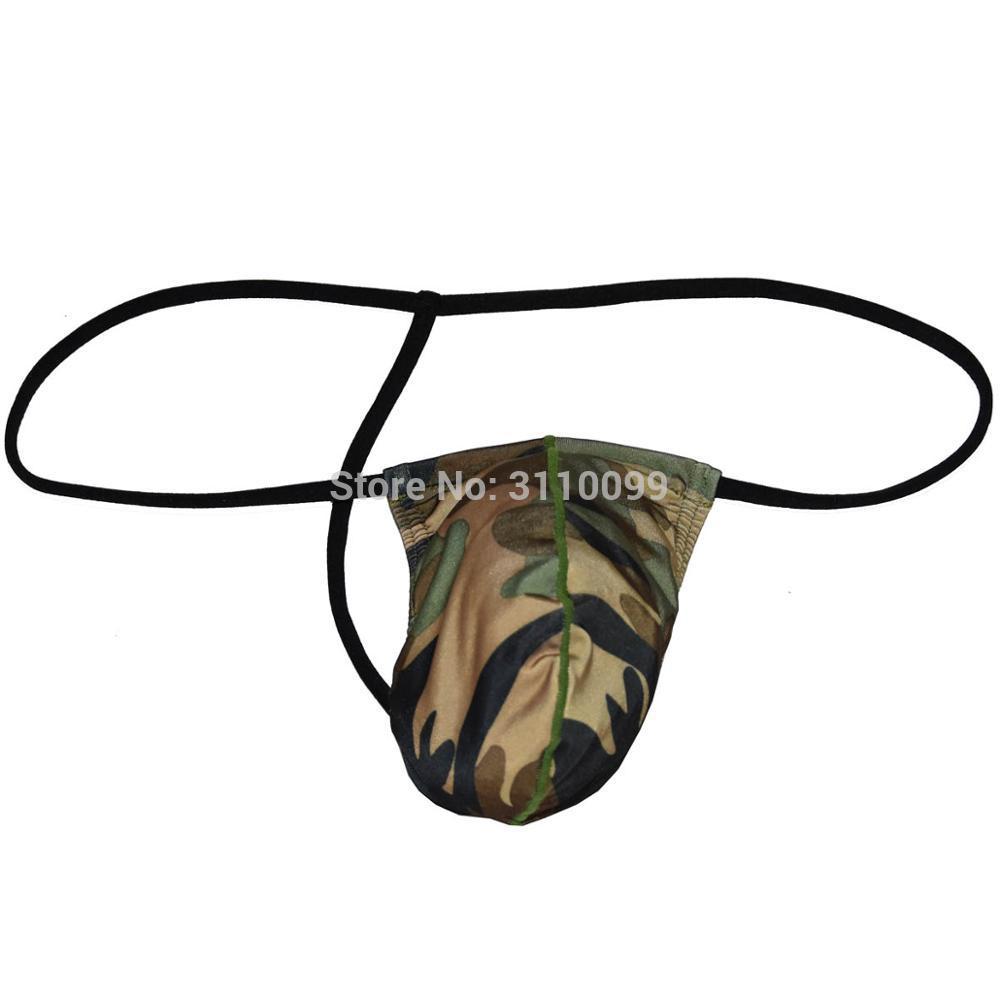 Camouflage Micro String Sexy Men's Bikini Thongs and G-Strings Smooth Comfy Male Thong Underwear Men Tanga Fashion T-Back S923