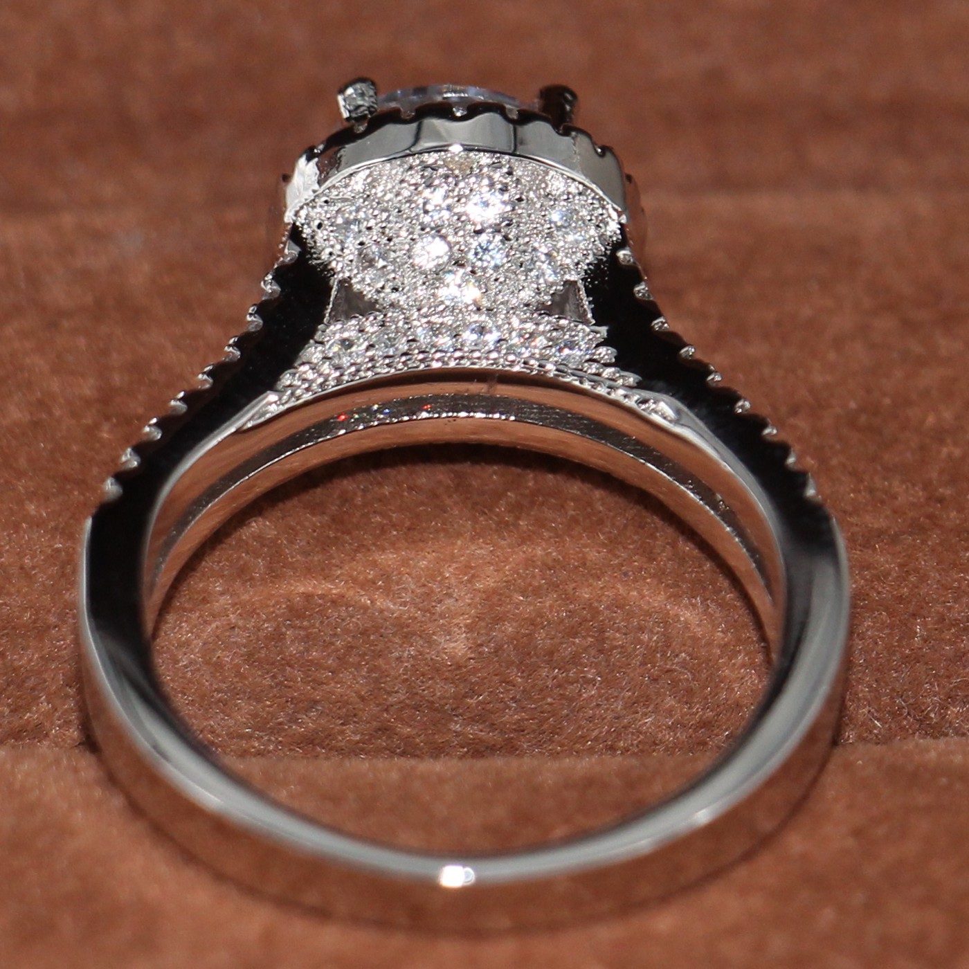 Fashion jewelry Engagement Women's 925 sterling Silver filled Round cut white Topaz Diamonique Wedding Ring for christmas gift Size 5-9