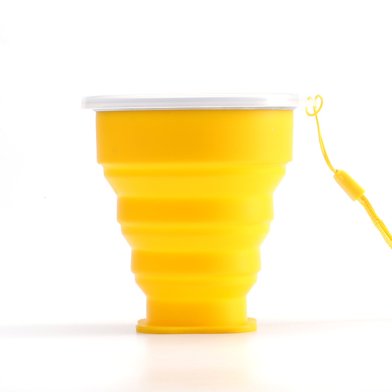 200ML Silicone Folding Cup Drinkware Tumblers Retractable Outdoor Travel Camping Water Cups Mug With Lanyard