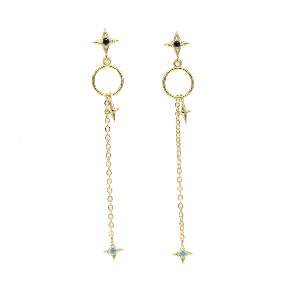 2018 Christmas gift fashion jewelry northstar charm long tassel chain elegance women jewelry star design Modern women chain earring