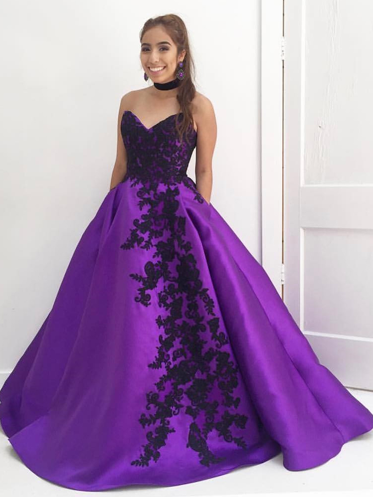 New Fashion 2019 Sweetheart A-line Women Evening Dresses Purple Satin Charming Black Appliques Debutante Dresses with Pockets Prom Dresses, Dark red
New Fashion 2019 Sweetheart A-line Women Evening Dresses Purple Satin Charming Black Appliques Debutante Dresses with Pockets Prom Dresses, Dark red