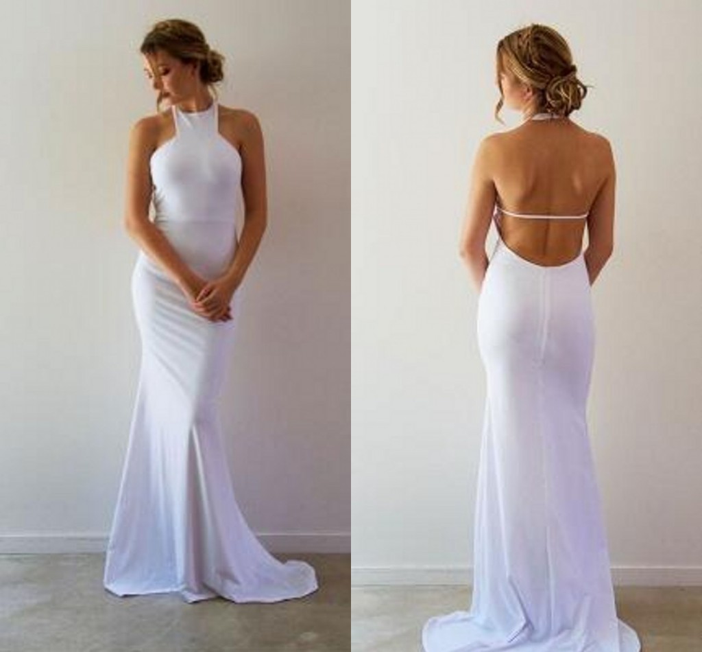 Sexy White Satin Mermaid Evening Dresses Halter Backless Long Prom Dresses Simple Party Dresses Sweep Train, Burgundy
Sexy White Satin Mermaid Evening Dresses Halter Backless Long Prom Dresses Simple Party Dresses Sweep Train, Burgundy