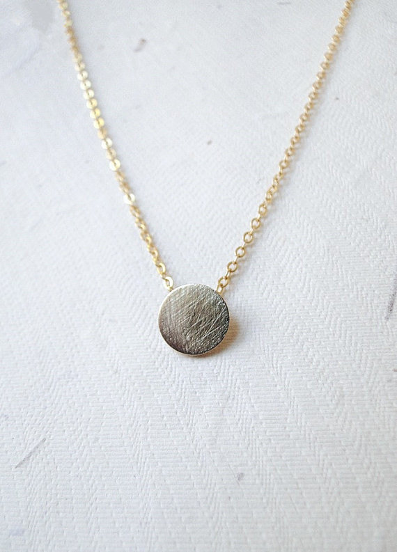 30PCS Brushed Round Circle Necklace Tiny Disk Coin Necklace Geometric Disc Dot Necklace Simple Pie Cake Necklaces for Women