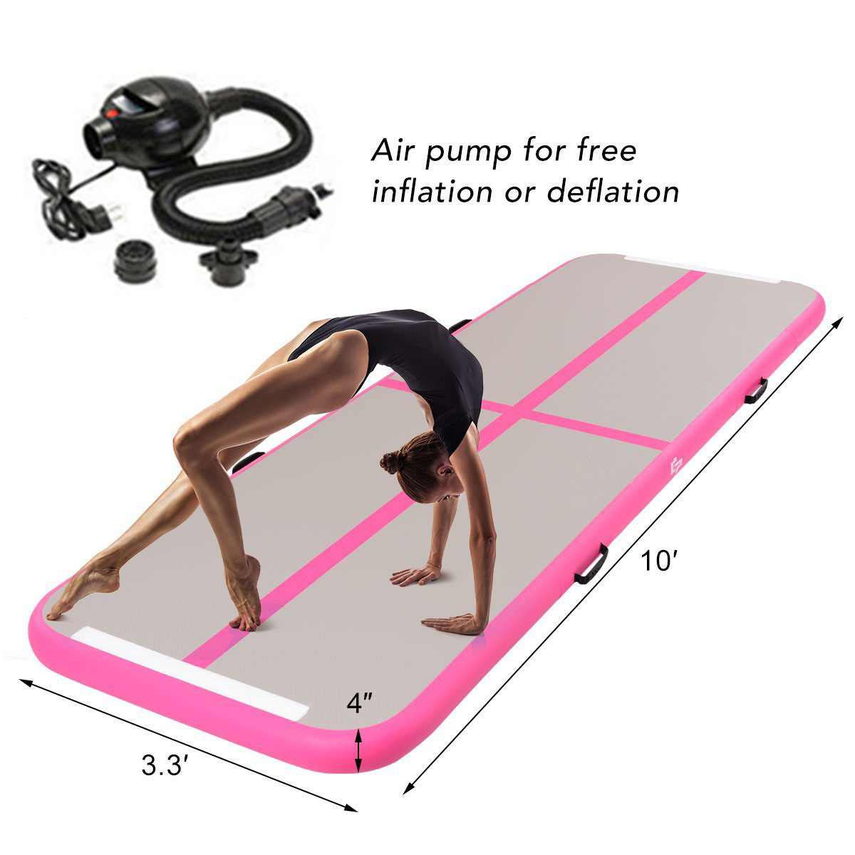 inflatable gymnastics tumbling mat air track tumbling floor mats w/electric pump for home use, beach, park and water (3m*1m*0.1m)
inflatable gymnastics tumbling mat air track tumbling floor mats w/electric pump for home use, beach, park and water (3m*1m*0.1m)