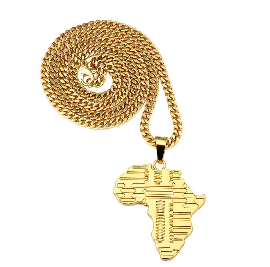 Africa Map Gold Pendant Necklace With 75cm Cuban Chain Hip Hop Jewelry Men Women Fashion Bijouterie for gift
Africa Map Gold Pendant Necklace With 75cm Cuban Chain Hip Hop Jewelry Men Women Fashion Bijouterie for gift