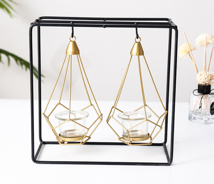 Nordic Light Candle Holder Metal Table Romantic Wedding Candlelight Dinner Props Crative European Decorations Ornaments
