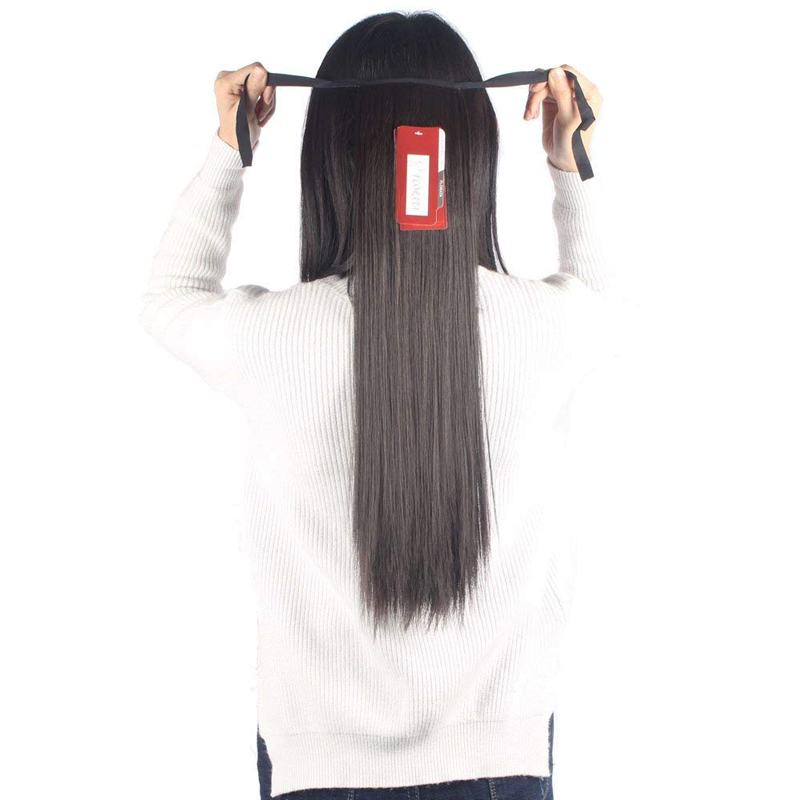 Evermagic hair 70-120g one piece tie up ponytail clip in hair extensions hairpiece binding pony tail extension for girl straight