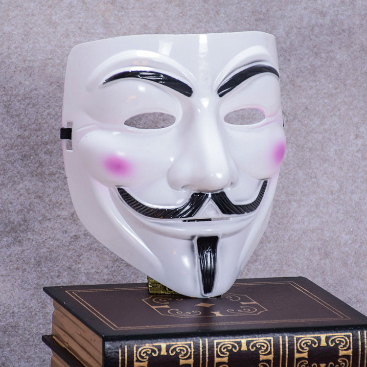 V for Vendetta Mask Anonymous Guy Fawkes Fancy Cool Costume Cosplay Mask for Parties Carnivals One size fits most teens to adults2266678