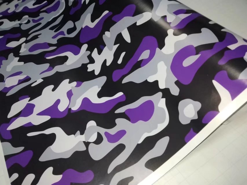 White Black Purple urban night Camo Vinyl Car Wrap With air bubble Free Arctic Camouflage Graphics Car Sticker Size 1.52x10m/20m/30m Roll