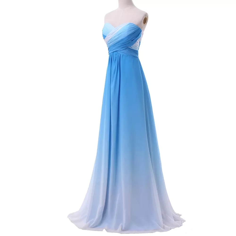 Gradient Chiffon Prom Dresses Princess Sequins Ombre A-Line Plus Size Formal Occasion Formal Evening Party Gown Vestidos De Festa