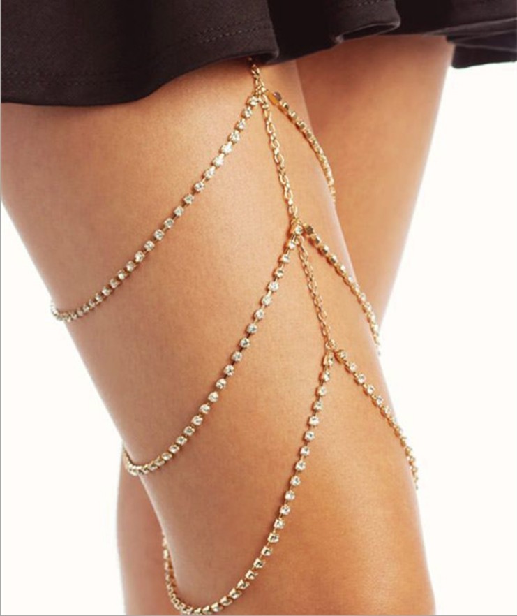 Rhinestones Leg Thigh Chain Shiny Women Sexy Body Chain Leg Thigh Harness Jewelry Beach Multi Layers Gold Color Chains
Rhinestones Leg Thigh Chain Shiny Women Sexy Body Chain Leg Thigh Harness Jewelry Beach Multi Layers Gold Color Chains