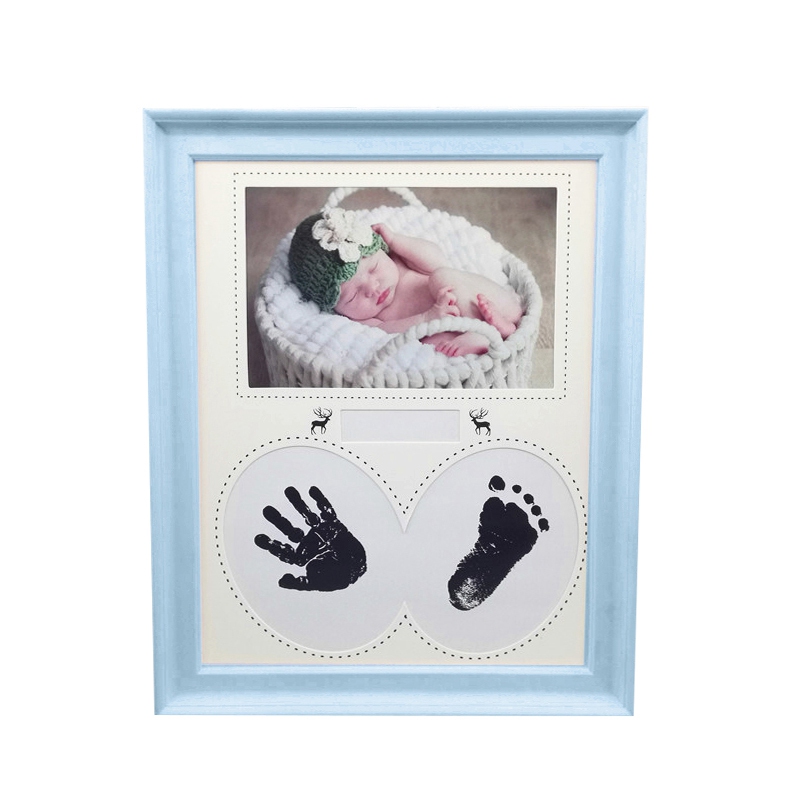 1Pcs Pretty Baby Photo Frame Newborn Handprint Footprint Non-Toxic Ink Pad Kids Picture Frame Birthday Gift Room Decorations