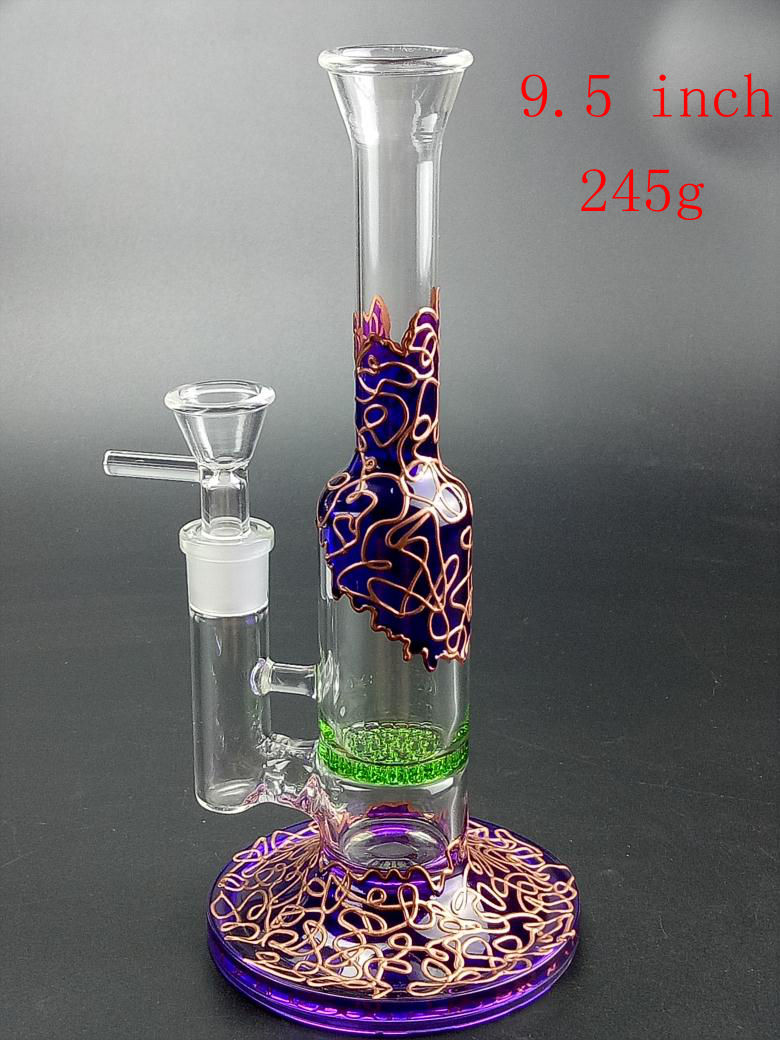 Christmas glass water bong Straight beaker 7MM Hookahs 9.5inch good gift