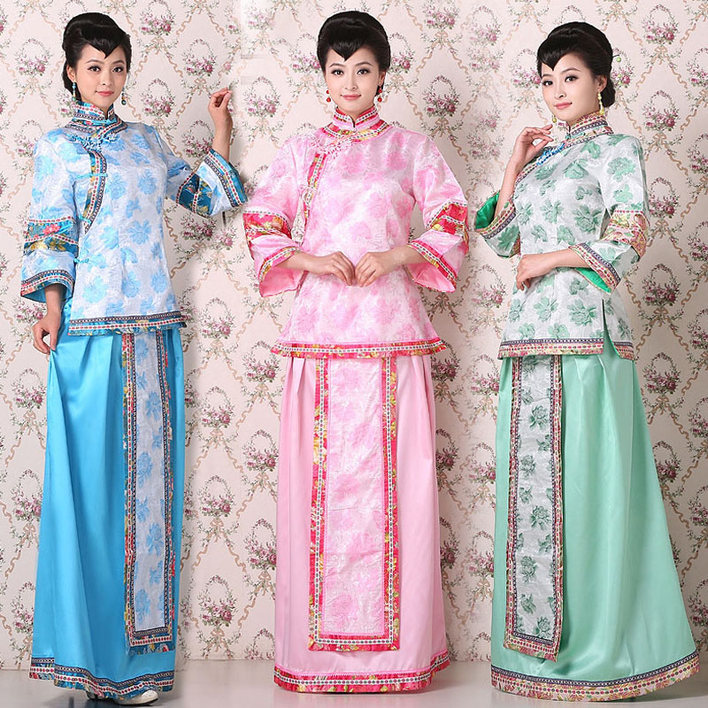 Oriental women's elegant dress Republic of China clothing Chinese ancient traditional costume opera film TV performance stage wear, Green
Oriental women's elegant dress Republic of China clothing Chinese ancient traditional costume opera film TV performance stage wear, Green
