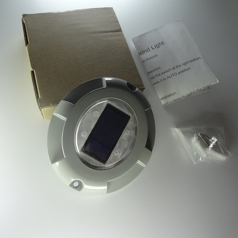 Solar Road Stud Aluminum 4-LED Waterproof Road Light Sensor LED Lights For Driveway Garden Square Pathway