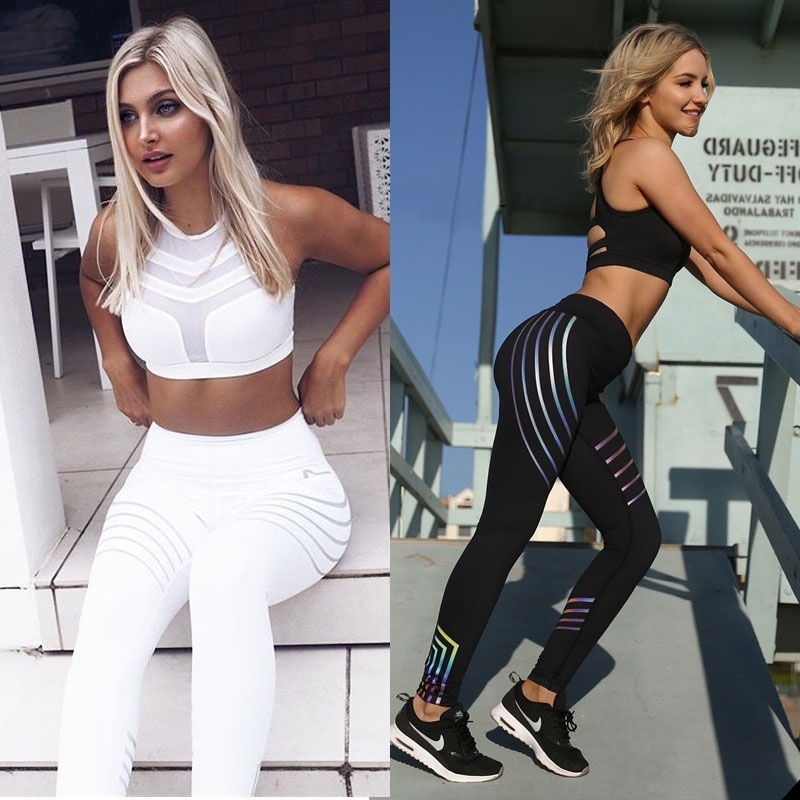 Women's Fashion Sport Striped Bra Crop Tops Women Yoga Fitness Gym Stretch Sports Vest womens gym top Yoga Fitness